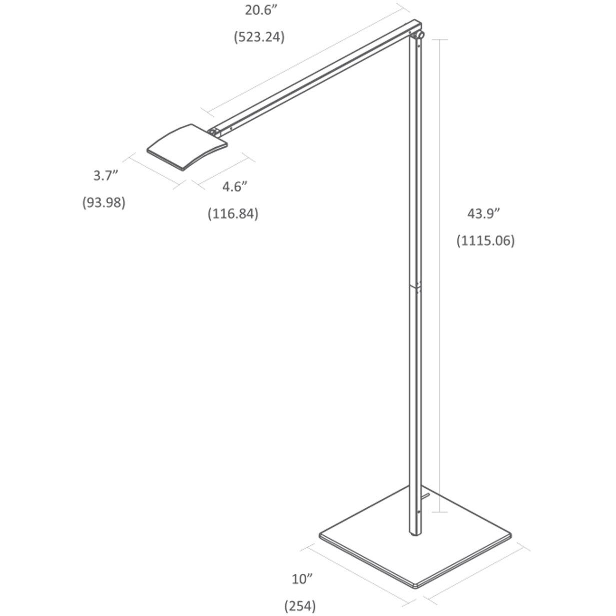 Mosso Pro 43.9 inch 5.50 watt White Floor Lamp Portable Light